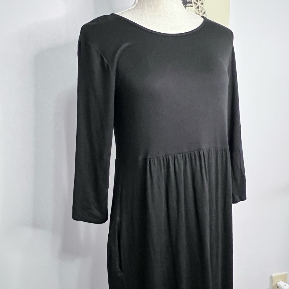 Chic Long Sleeve Black Maxi Dress - Picture 4 of 9